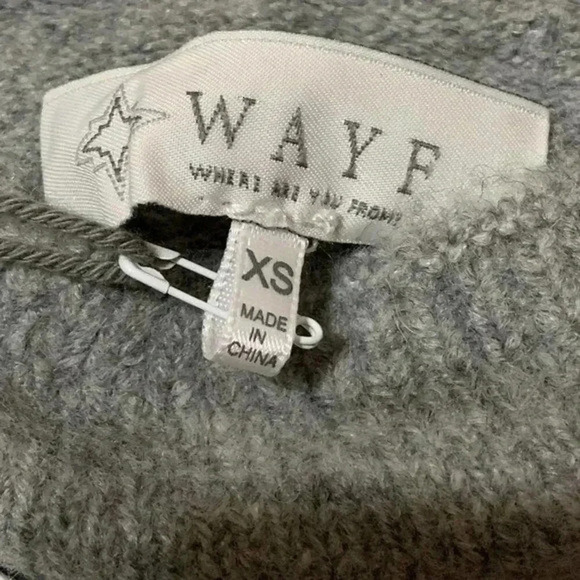 WAYF Mock Neck Tie Waist Gray Sweater XS - Picture 5 of 7